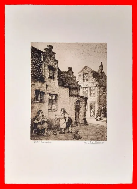 Schilderij van de Belgische kunstenaar Jef Louis Van Leemputten