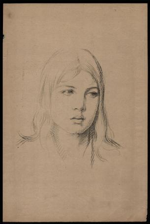 Litho, Trieste juffrouw met half lang haar