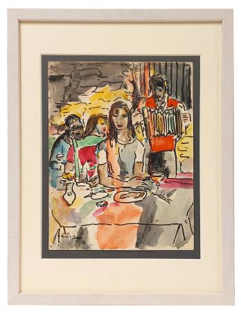 De dame in het restaurant