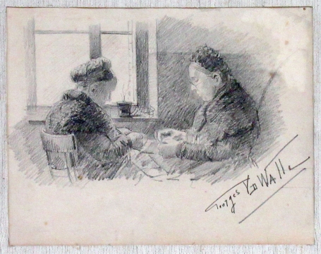 Tekening van de Belgische kunstenaar Georges Van De Walle