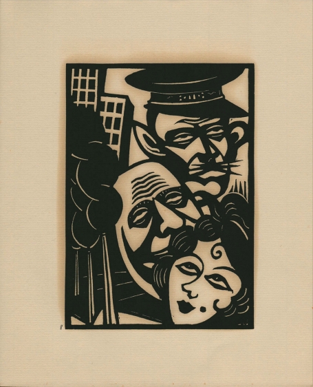 Gesigneerde linocut uit 1933 van Jos Wils