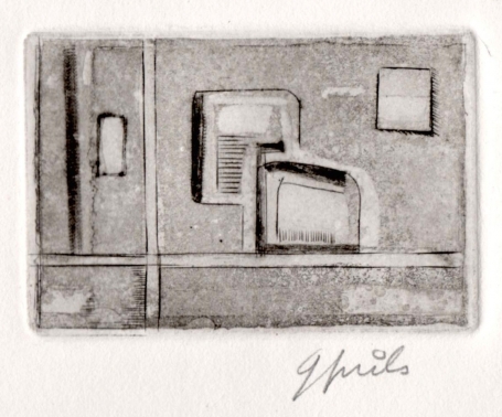 Klein zwart abstract grafisch werkje