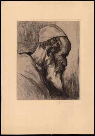 Profiel van de oude man met baard