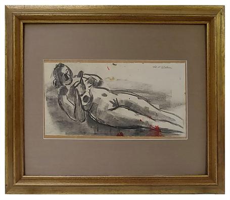 Naakt languit liggend, boek lezend