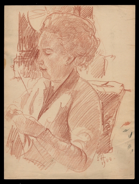 Schets Breiende dame 1944