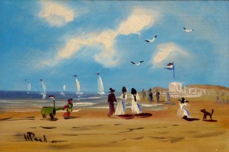 Strandgezicht van de Nederlander Henk Poeder