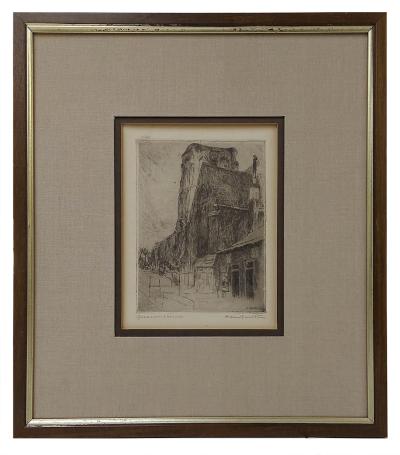 Stadsaanzicht met kerk épreuve d'artiste