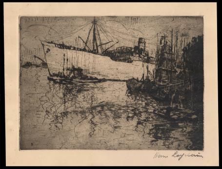 Ets, groot schip in de haven