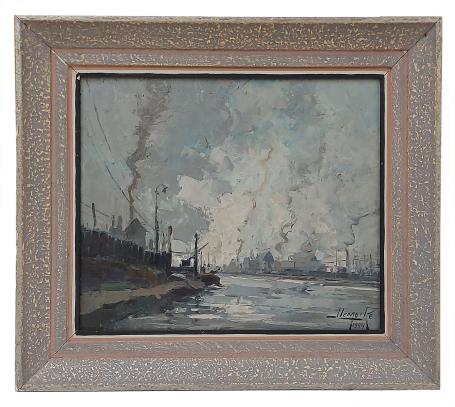 Industrie sur la Sambre à Charleroi 1954