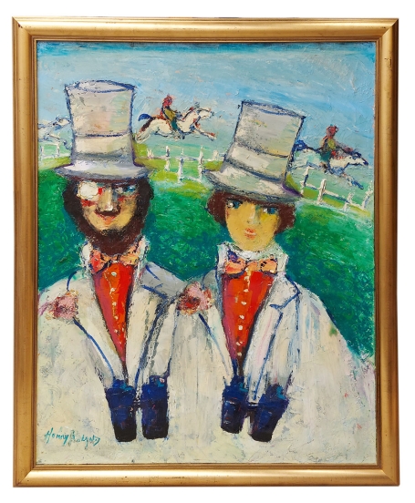 Koppel op de paardenrennen