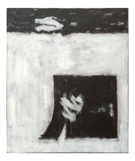 Abstractie Wit en zwart op canvas 2010