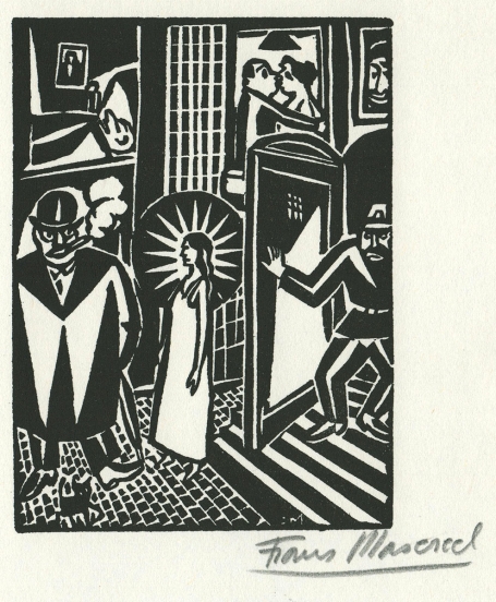 Houtsnede van Frans Masereel te koop