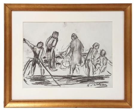 Tekening, Mensen op de overzetboot