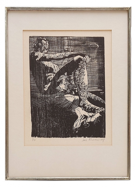 Zittend mannelijk naakt 1987 7/15