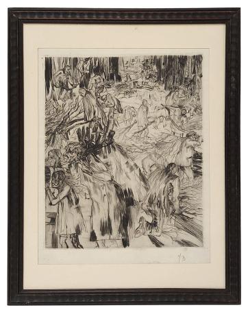 Mensen aan het werk in het bos