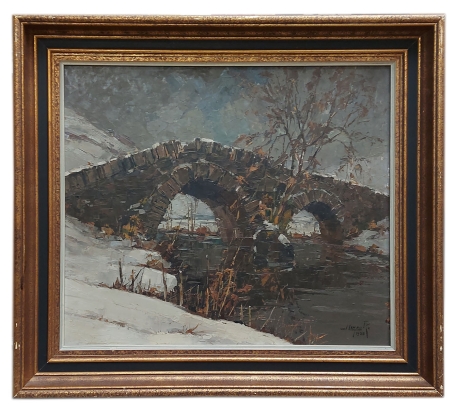 Romeins bruggetje over de rivier 1938