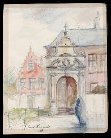 Non op wandel naar de poort (+/- 1955)