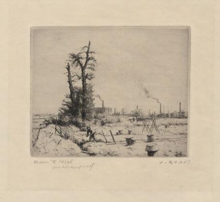 Aan 't Kiel artiestenproef (fabriek achter boom)