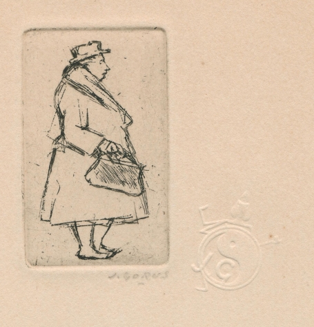 Kleine ets, Opgeklede dame op stap