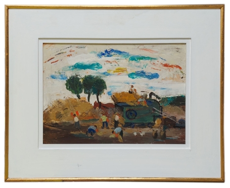 De graanmachine op het veld 1944