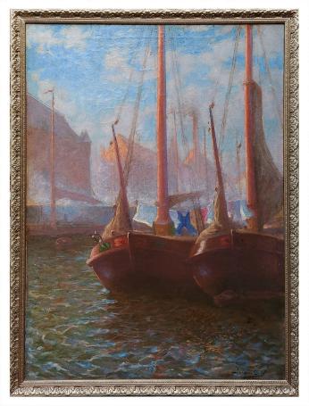 Twee boten naast elkaar in de haven