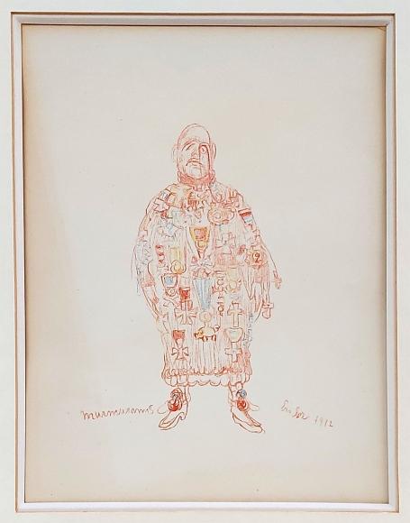 Litho van James Ensor uit 1929, Murmuramis