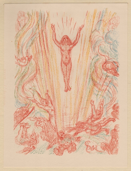 Litho van James Ensor uit 1921, XXVIII. L'Ascension
