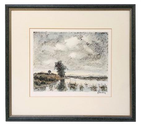 Tekening Boom aan het Mechelse water