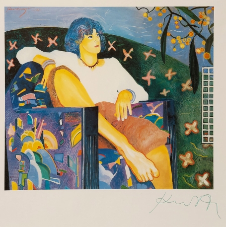 Zittende genietende dame 1981