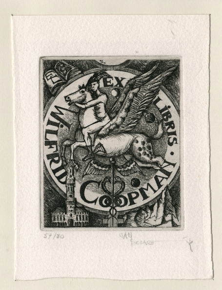 Belgische etser Jan Scheir met een grafisch kunstwerkje