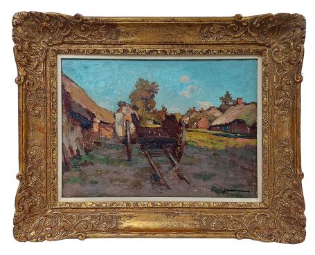 De stootkar op het erf