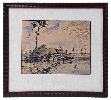 Oude hoeve aan het water