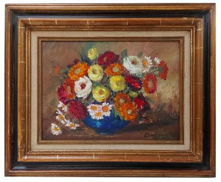 Bloemenstilleven met blauwe bolvaas 1987