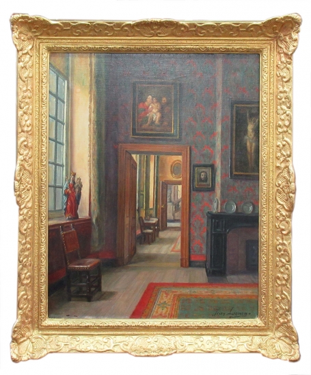 Interieursschilderij van de Antwerpse kunstschilder Jean Laenen