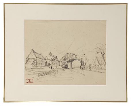 Tekening, Houtem Kerkhoek Onze-Lieve-Vrouwhemelvaart parochiekerk