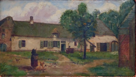 Schilderij van een boerderij van Jef Moons