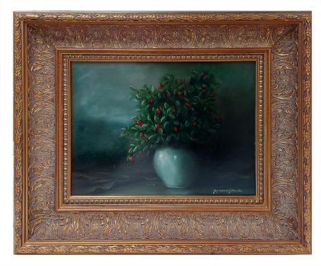 Stilleven, de Azalea op tafel