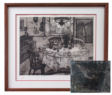 Ets + Etsplaat Keukeninterieur 1921