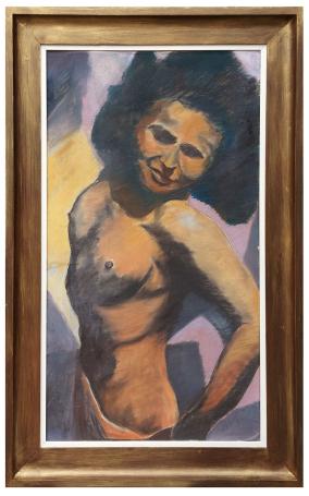 Grote pastel, Naakte dame met weelderig haar