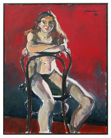 Naakt zittend meisje 1980