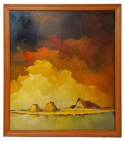 BoBoerderij met hooimijten aan het water (bruine deur)