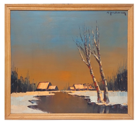 Gloed in een winterlandschapje