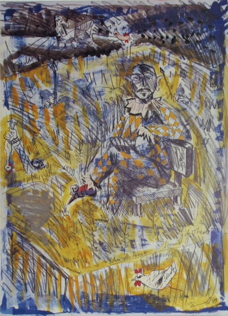 Offset print van de Duitse kunstenaar Jörg Immendorff