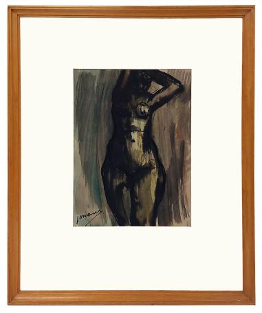 Silhouet naakte dame