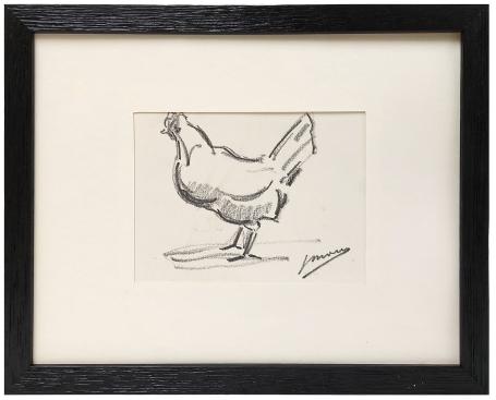 Houtskooltekening, linkskijkend kieken