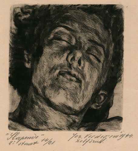 Ets van Joseph Verdegem Slapende vrouw