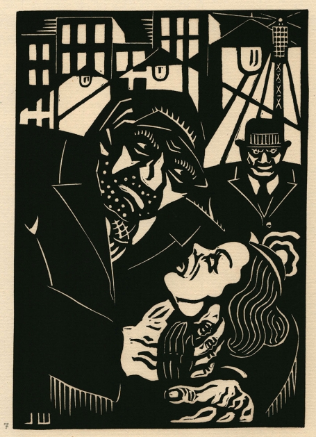 linocut uit 1933 van Jos Wils