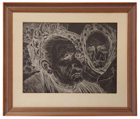 Oude mand en vrouw op de markt