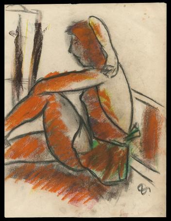 Pasteltekening van de Belgische kunstenaar Jules De Sutter