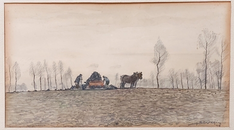 Belgische kunstenaar Juliaan Severin met een landschap